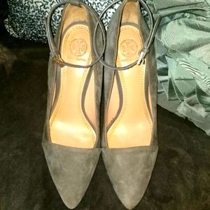 Tory Burch gray heels, size 8.5